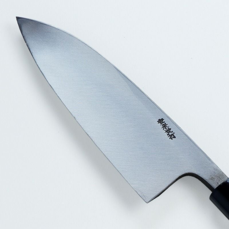 出刃包丁 片刃 180mm 白紙2号 黒打ち槌目 カスミ研 桜柄