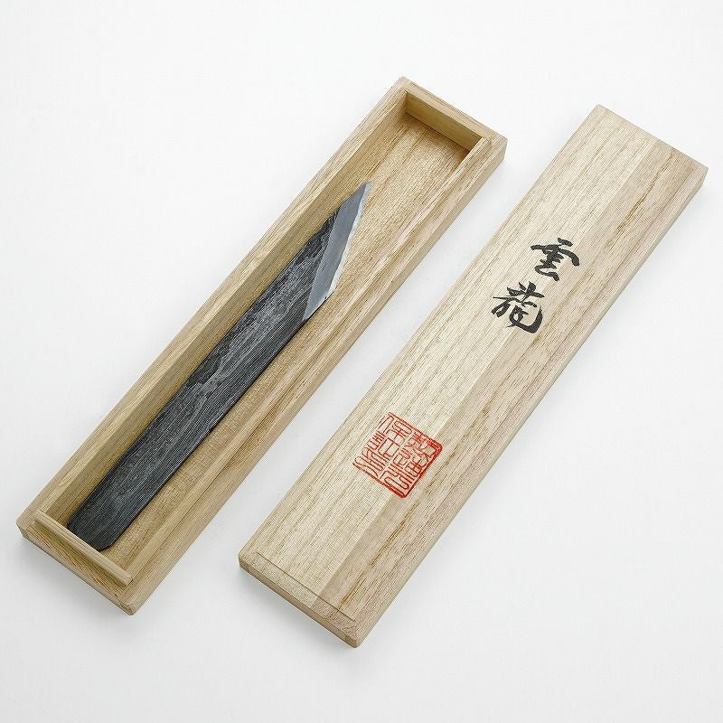 雲龍 切出し小刀 21mm 青紙1号鍛造古鉄 木目仕上げ | 厳選 刃物 道具の