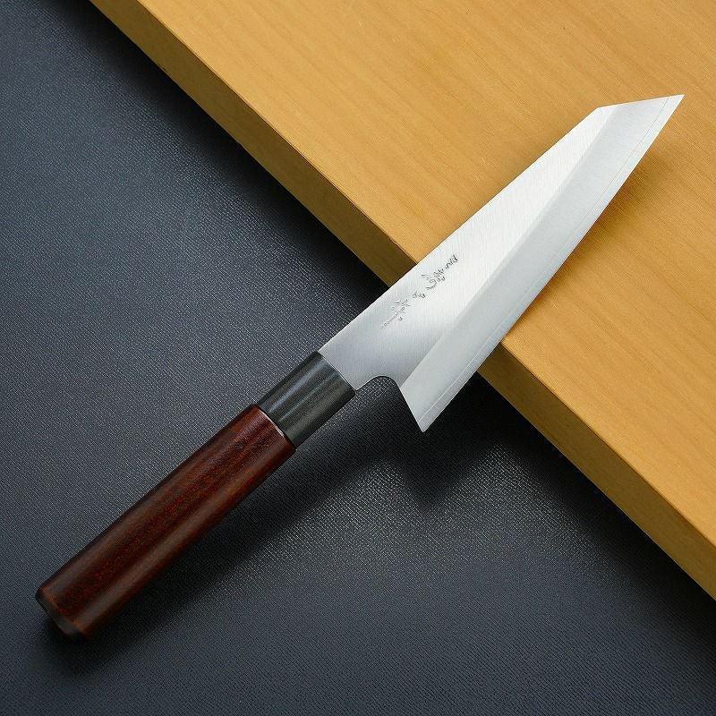 三寿ゞ作 三徳包丁 両刃 160mm 切付型 V金10号 ステンレス割込み 真鍮