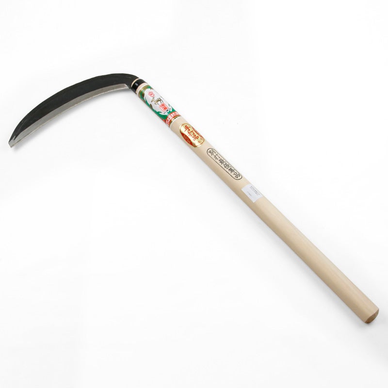 稲荷鹿 薄鎌 片刃 240mm 尺8柄付 全体