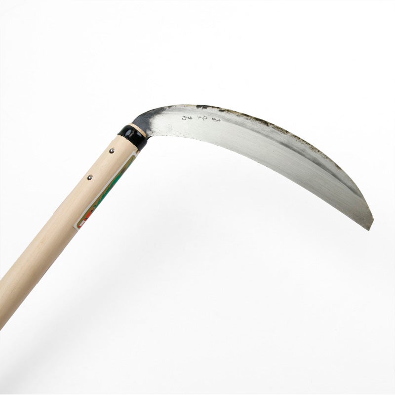 稲荷鹿 薄鎌 片刃 240mm 尺8柄付 刃拡大裏
