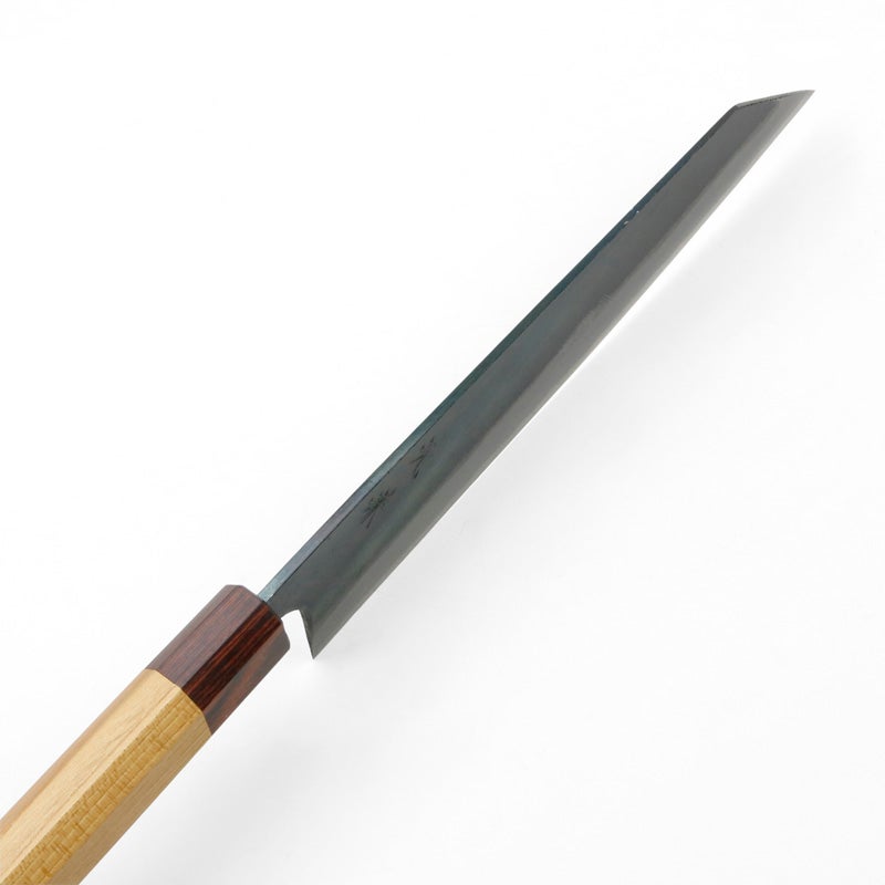 元兼 切付型 和牛刀 210mm 両刃 青紙1号 割込み 黒打ち仕上げ ケヤキ柄 木箱入り 極上品 土佐打ち刃物