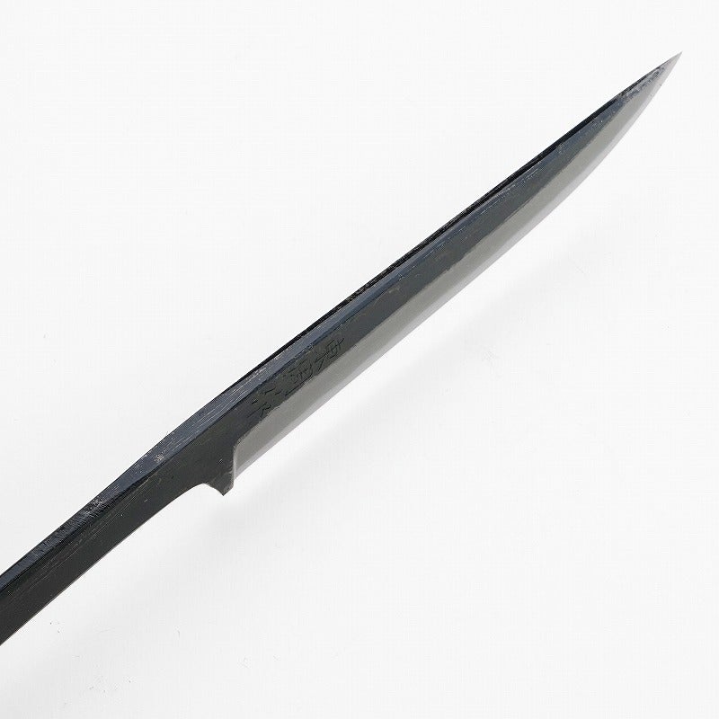 東周作 共柄剣鉈 130mm 黒打ちダマスカス 土佐 アウトドアナイフ 峰 黒本皮ケース付き
