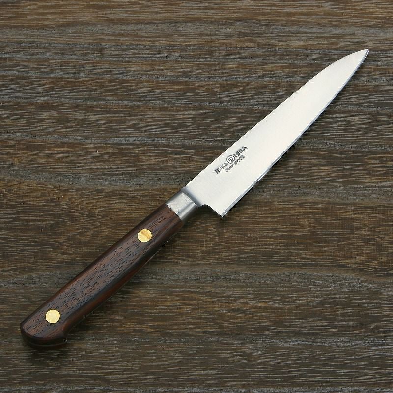 源 助久 ペティナイフ 120mm スウェーデン鋼 共口金付き ツバ付き