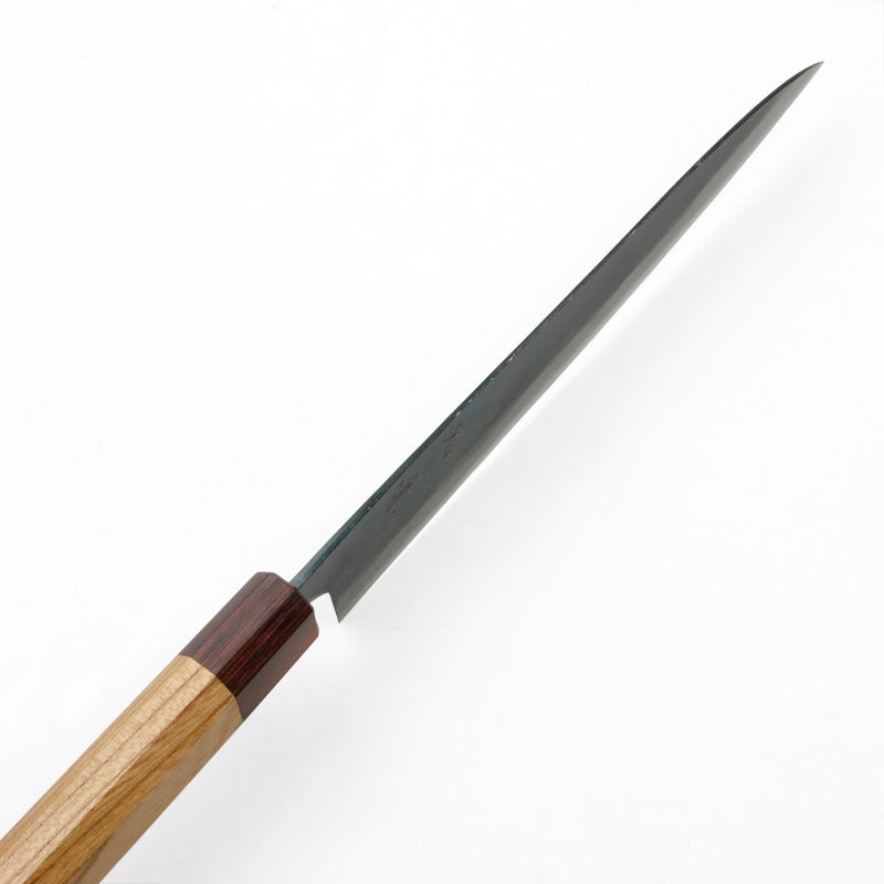 元兼 筋引き包丁 210mm 両刃 青紙1号 割込み 黒打ち仕上げ ケヤキ八角柄 土佐打ち刃物 極上品