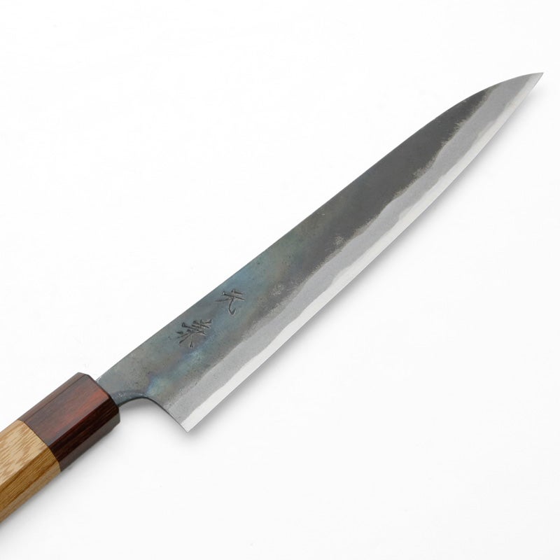 元兼 筋引き包丁 210mm 両刃 青紙1号 割込み 黒打ち仕上げ ケヤキ八角柄 土佐打ち刃物 極上品