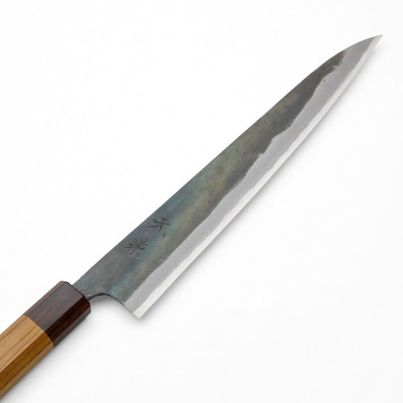 元兼 筋引き包丁 240mm 両刃 青紙1号 割込み 黒打ち仕上げ ケヤキ八角柄 土佐打ち刃物 極上品