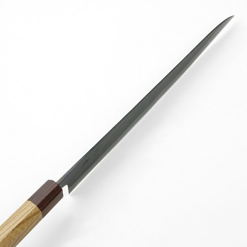 元兼 筋引き包丁 270mm 両刃 青紙1号 割込み 黒打ち仕上げ ケヤキ八角柄 土佐打ち刃物 極上品