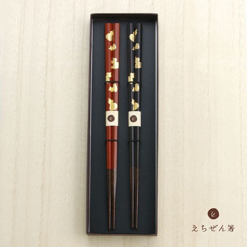 えちぜん箸 夫婦箸 六角金箔六瓢 | 厳選 刃物 道具の専門店 ほんまもん