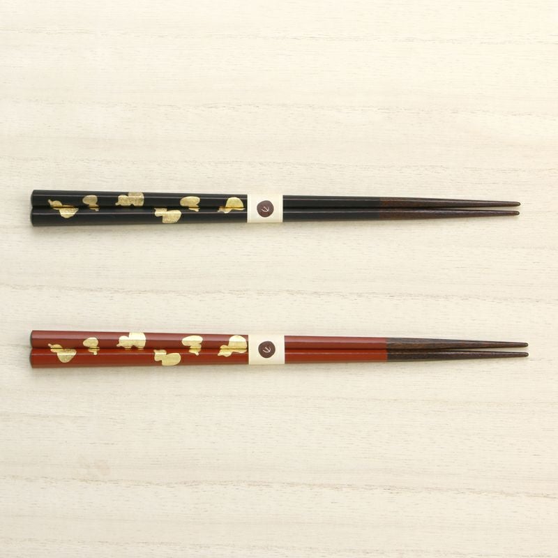 えちぜん箸 夫婦箸 六角金箔六瓢