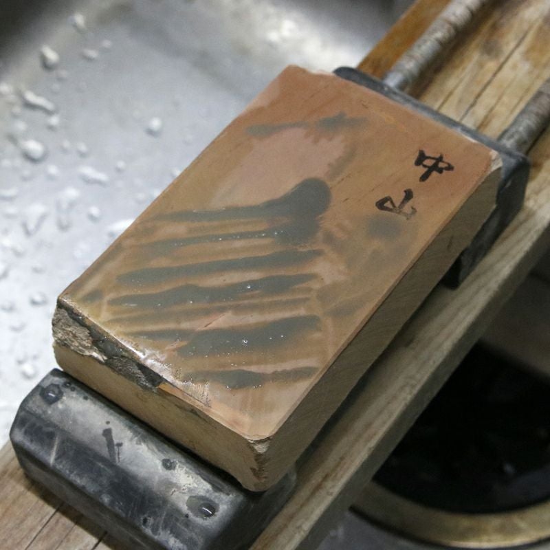 京都 天然砥石 中山 赤ピン15 仕上げ砥石 砥ぎ汁