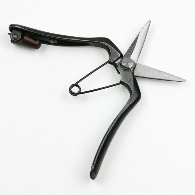 半次郎 芽切鋏 180mm 両刃 シノギなし 金止め 手造り鍛造品 摘果 兼用 全体開
