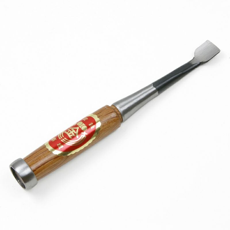 細工鑿 丸スクイ型 15mm 白紙2号 赤樫柄 一般向け 全体