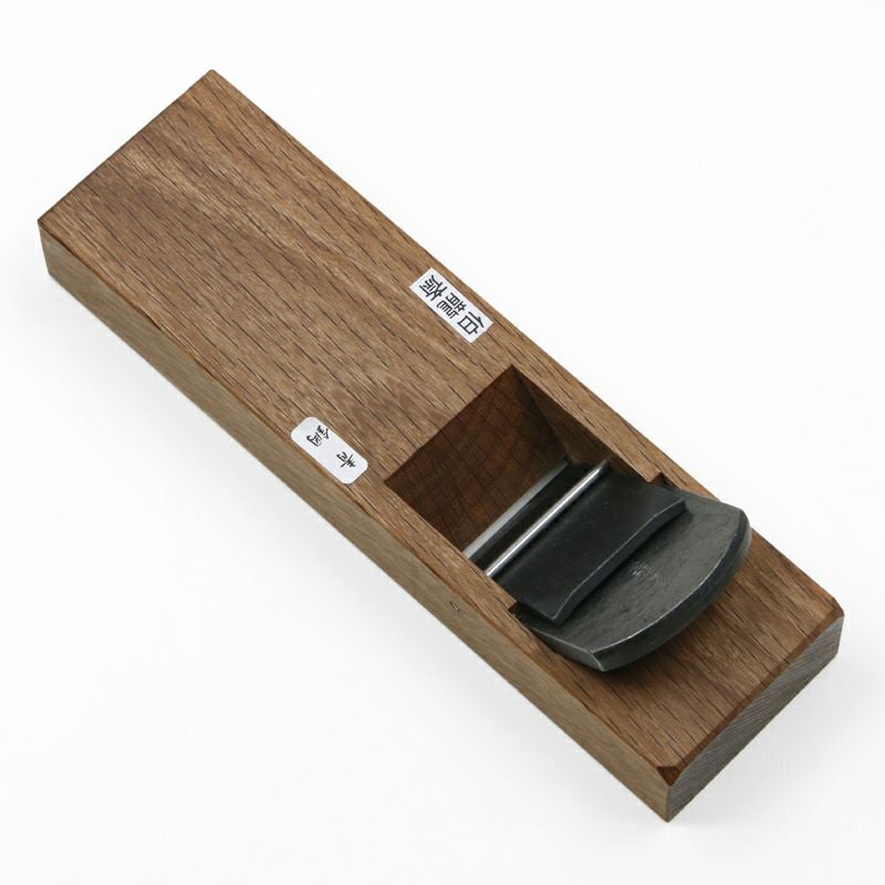 伯龍斎 雛平鉋 48mm 青紙1号 極軟鉄 本赤樫7寸台 二枚鉋 限定品 全体