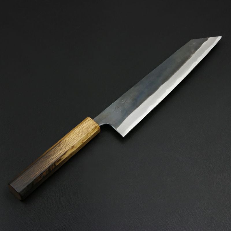 元兼 切付型 和牛刀 210mm 両刃 青紙スーパー 割込み 黒打ち仕上げ