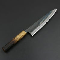 元兼 和牛刀 210mm 両刃 青紙スーパー 割込み 黒打ち仕上げ 焼き漆柄 土佐打ち刃物 極上品 全体