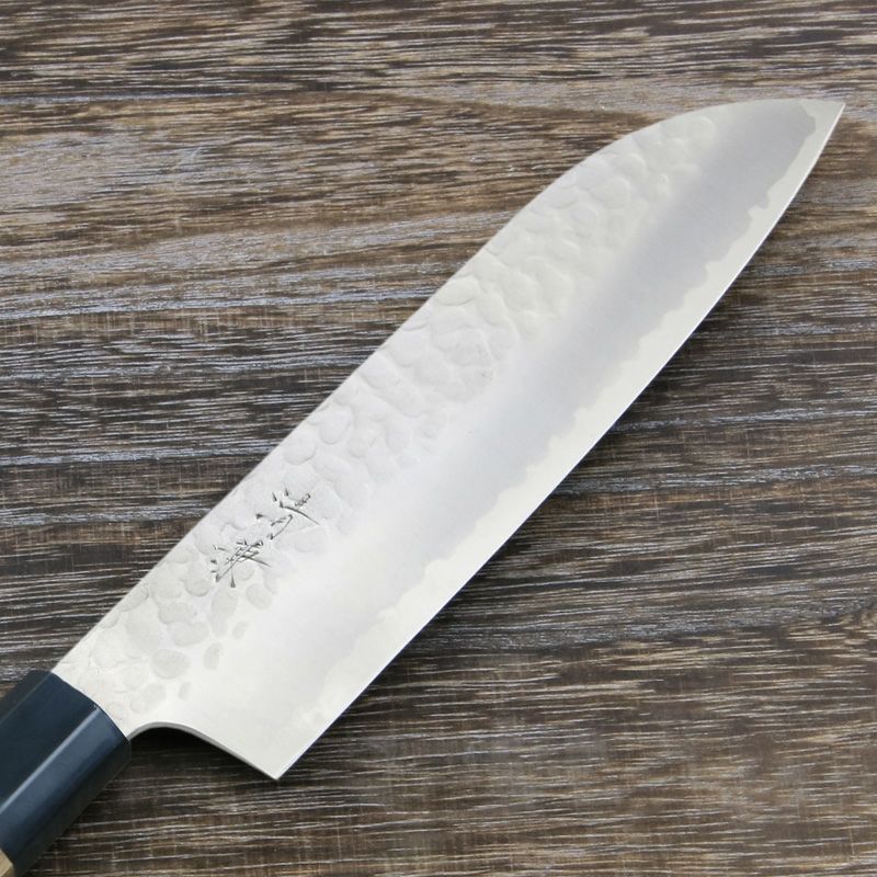 清兼 和三徳包丁 両刃 165mm V金10号 三層鋼 槌目仕上げ 八角クルミ柄 刃