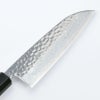 三徳包丁 165mm 両刃 銀三ステンレス 槌目 33層ダマスカス模様 八角クルミ柄 刃