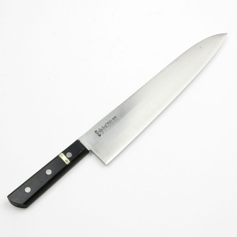 【新品】源正金 牛刀 290㎜ 源 正金 牛刀 両刃 270mm 全鋼 黒合板柄（長期在庫品） | 厳選 刃物