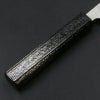 和牛刀 210mm 両刃 スウェーデン鋼 和紙地 33層ダマスカス模様 暗銀漆柄 柄