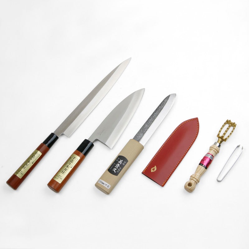 お魚捌きセット V金10号 複合ステンレス 出刃包丁 片刃 165mm 出刃包丁 片刃 165mm 出刃包丁 片刃 165mm 骨抜き うろこ取りセット