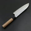 宏之作 和三徳包丁 170mm 両刃 粉末ハイス HAP40鋼 割込み ステンレス 槌目仕上げ 八角ウォルナット柄 裏