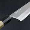 東周作 鰻裂き包丁 片刃 165mm 江戸裂き 関東型 青紙2号 付け鋼 磨き仕上 八角水牛柄 拡大