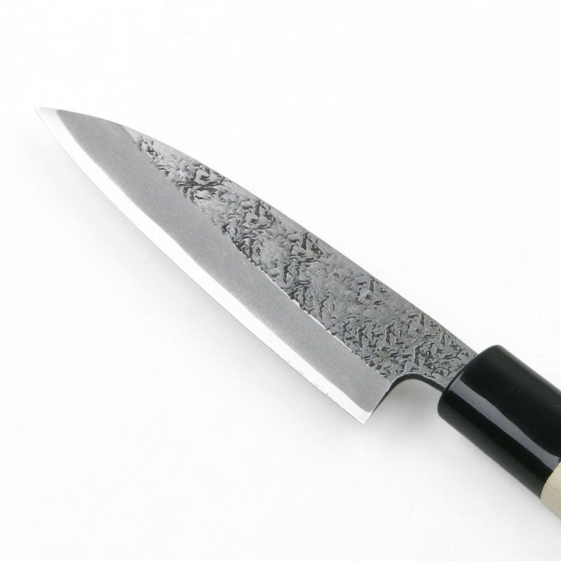 美貴久 万能包丁 片刃 105mm 白紙2号 鋼付 槌目仕上げ 左利き用 刃