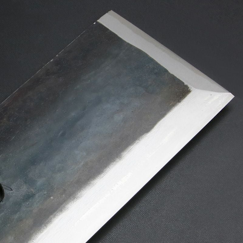 そば切り包丁 片刃 330mm 黒打ち仕上げ ロープ巻き 拡大