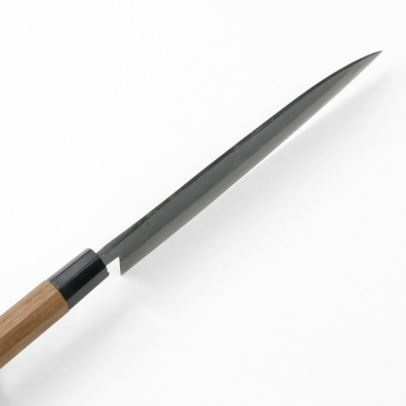 和牛刀 両刃210mm 青紙2号 割込み 黒打ち仕上げ 八角クルミ柄 長期保管品 峰