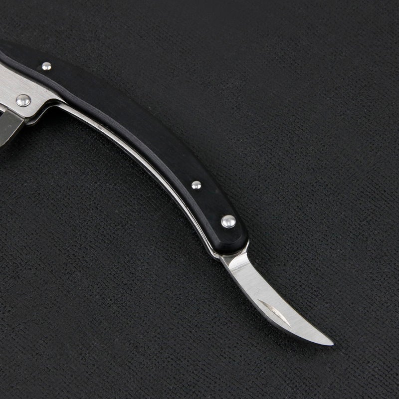 MAXOS ソムリエナイフ ステンレスブレード 黒合板グリップ シングルアクション ブレード