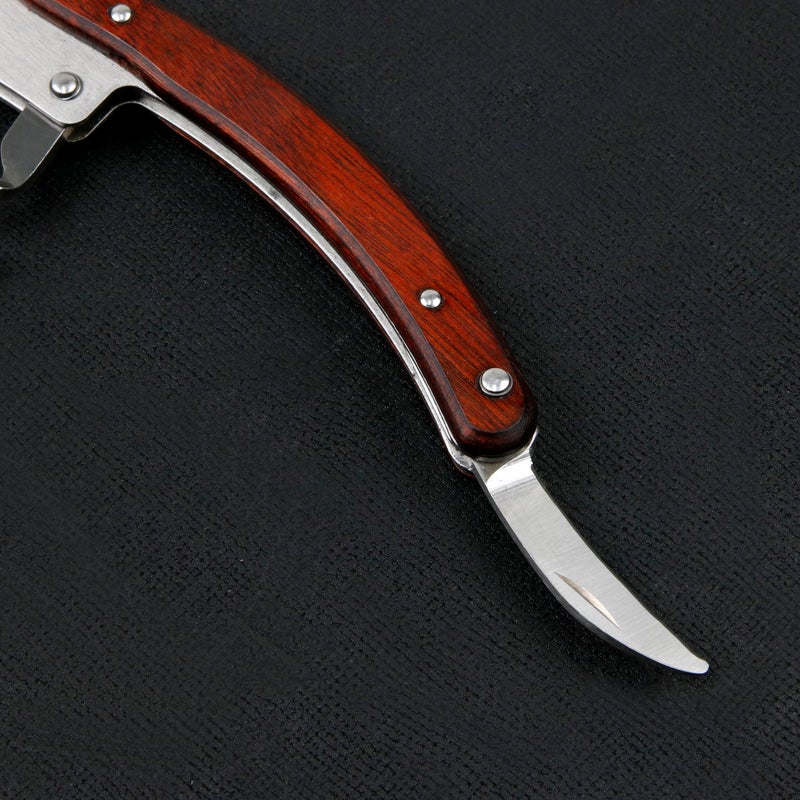 MAXOS ソムリエナイフ ステンレスブレード 茶合板グリップ シングルアクション ブレード