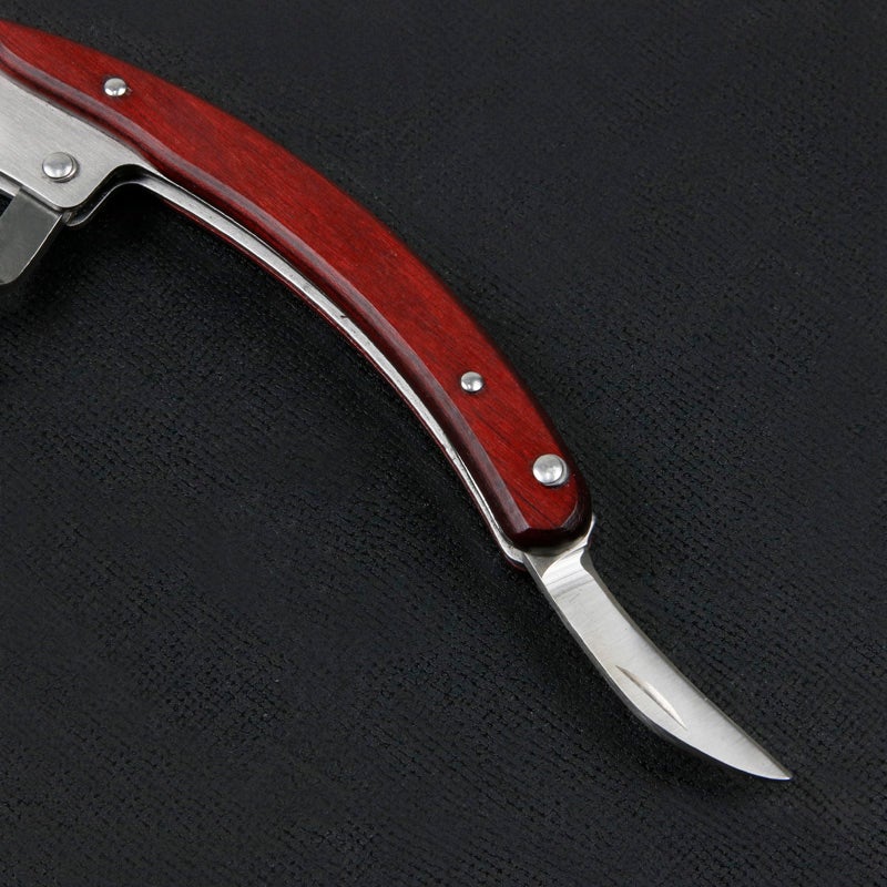 MAXOS ソムリエナイフ ステンレスブレード 赤合板グリップ シングルアクション ブレード