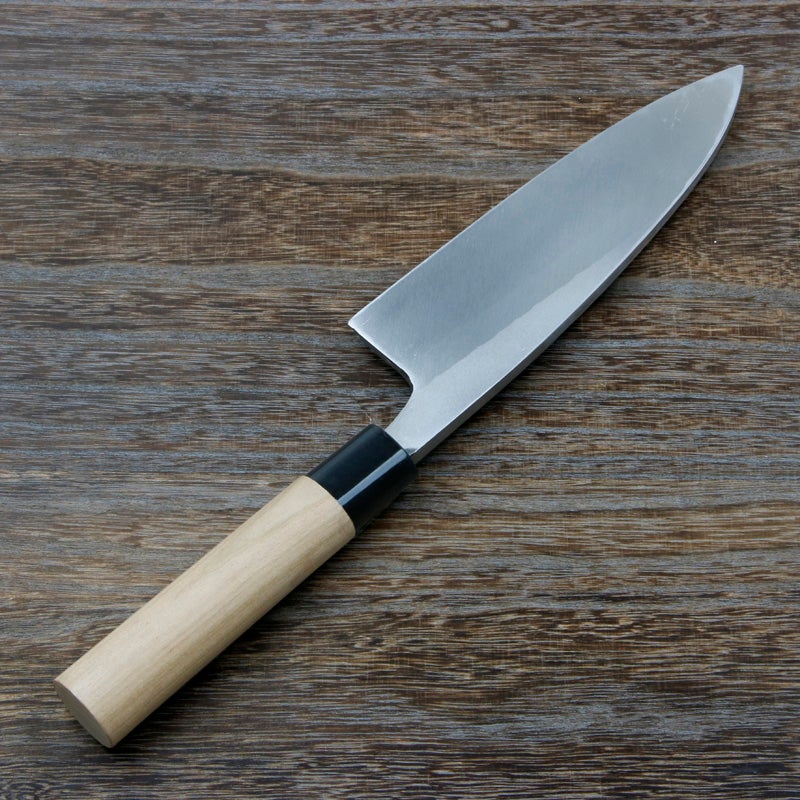 出刃包丁 片刃 180mm 銀三ステンレス 桜柄 一般家庭用 規格外品 裏