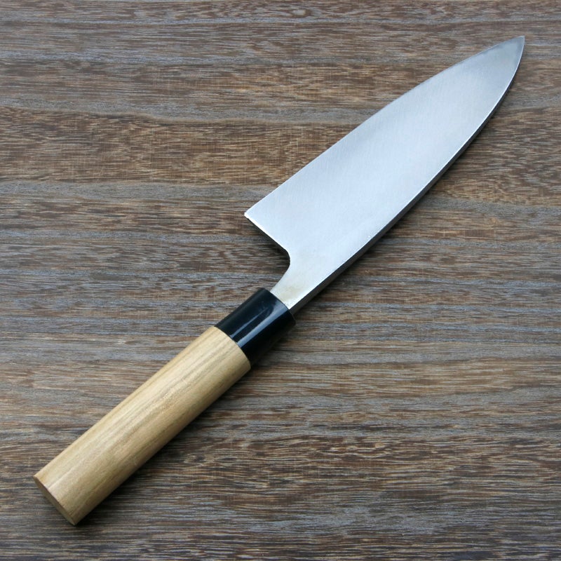 出刃包丁 片刃 180mm 銀三ステンレス 桜柄 一般家庭用 規格外品 裏