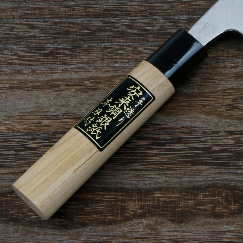 出刃包丁 片刃 180mm 銀三ステンレス 桜柄 一般家庭用 名入れサンプル品 柄