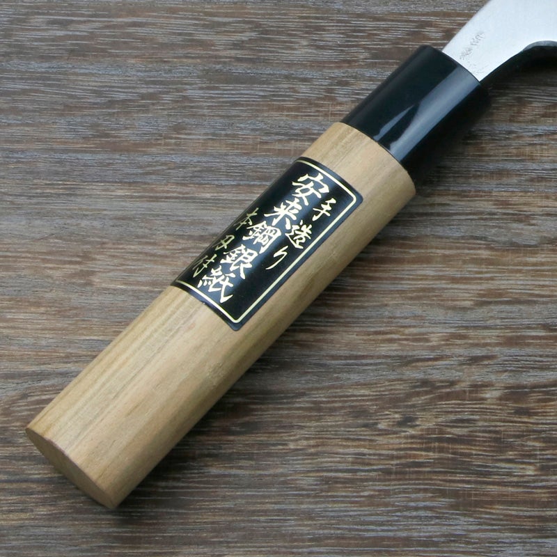 出刃包丁 片刃 180mm 銀三ステンレス 桜柄 一般家庭用 規格外品 柄