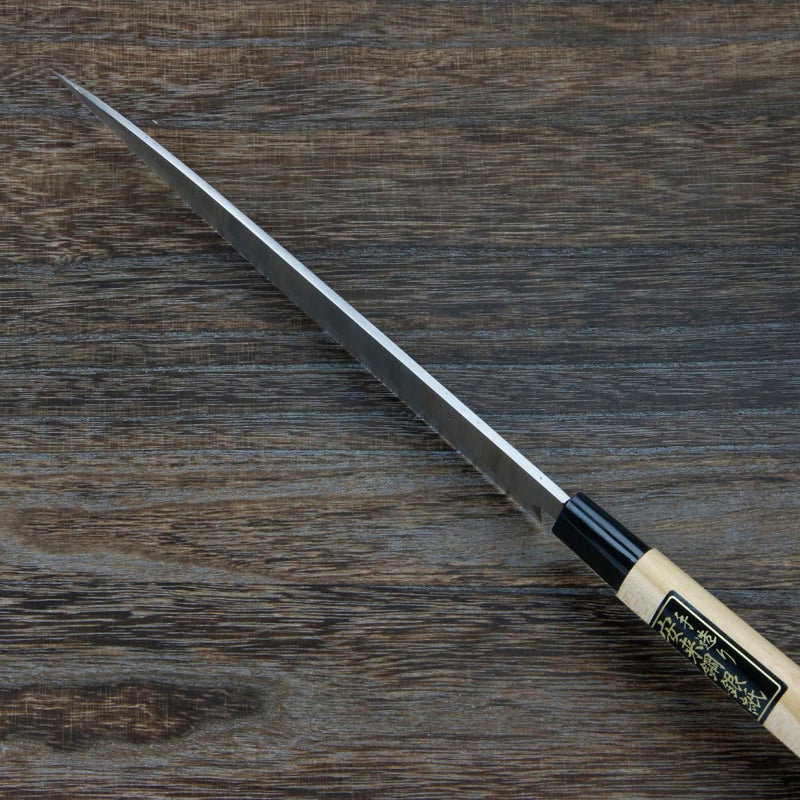 柳刃包丁 片刃 240mm 銀三ステンレス 桜柄 左利き用 一般家庭用 規格外品 峰