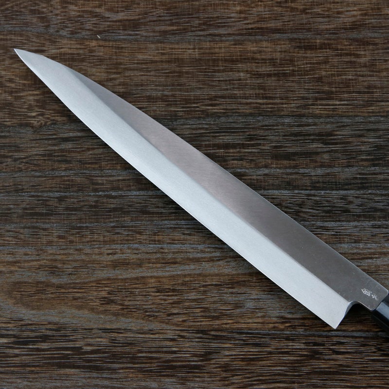 柳刃包丁 片刃 240mm 銀三ステンレス 桜柄 左利き用 一般家庭用 規格外品 刃先