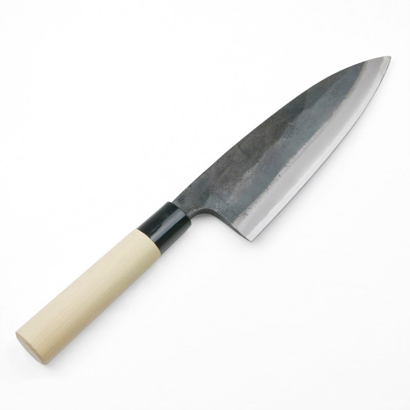 出刃包丁 両刃 180mm 白紙1号 割込み 黒打ち仕上げ 高級品 規格外品 全体