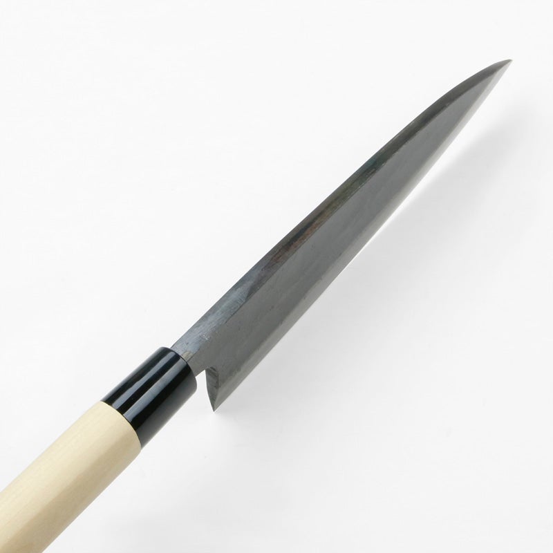 出刃包丁 両刃 180mm 白紙1号 割込み 黒打ち仕上げ 高級品 規格外品 峰