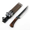東周作 アウトドア用黒打剣ナタ 150mm 白紙鋼 オイルステイン仕上げ 本皮ケース付き 規格外品 全体