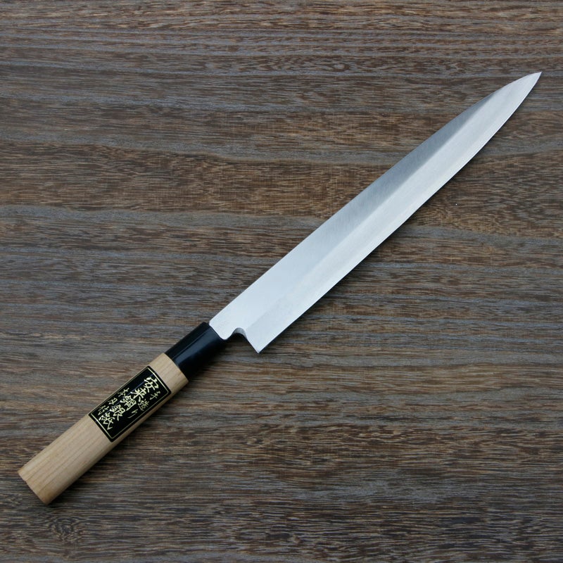 柳刃包丁 片刃 270mm 銀三ステンレス 桜柄 一般家庭用 規格外品 全体