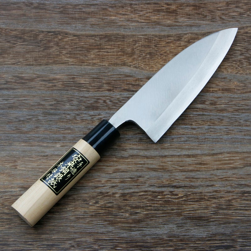 出刃包丁 片刃 150mm 銀三ステンレス 桜柄 一般家庭用 規格外品 全体