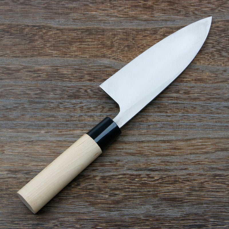 出刃包丁 片刃 150mm 銀三ステンレス 桜柄 一般家庭用 規格外品 裏