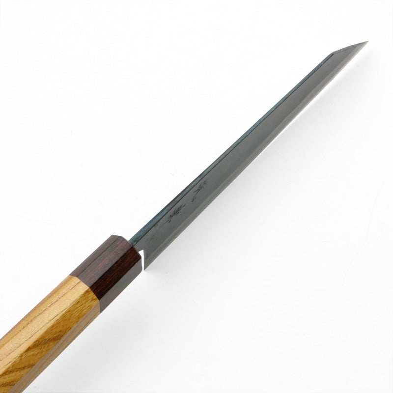元兼 切付型 和牛刀 165mm 両刃 青紙1号 割込み 黒打ち仕上げ 切付 包丁 八角ケヤキ柄 土佐打ち刃物 極上品 峰