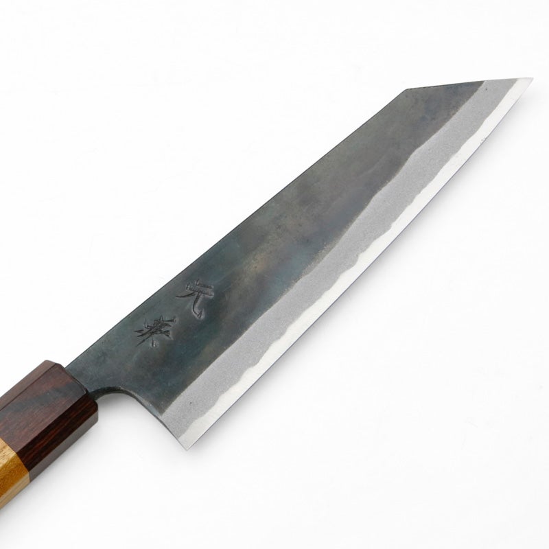 元兼 切付型 和牛刀 165mm 両刃 青紙1号 割込み 黒打ち仕上げ 切付 包丁 八角ケヤキ柄 土佐打ち刃物 極上品 刃
