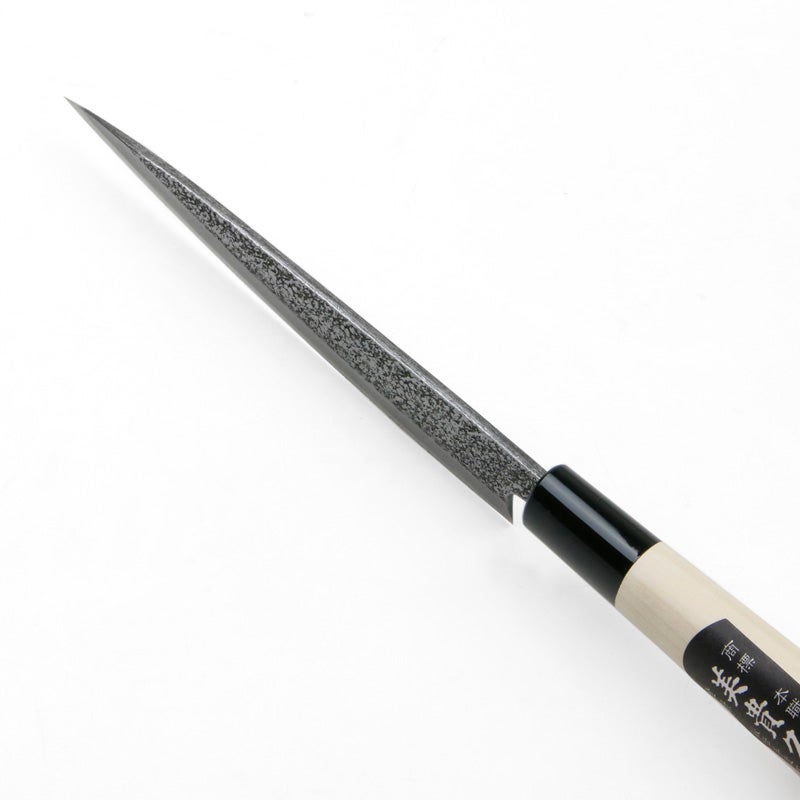 美貴久 万能包丁 片刃 150mm 白紙2号 鋼付 槌目仕上げ 左利き用 峰