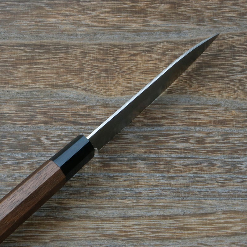 清兼 ペティナイフ 120mm 両刃 V金10号 三層鋼 槌目仕上げ 八角クルミ柄 峰