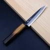 重勝 ペティナイフ 両刃 210mm 青紙2号 31層 ダマスカス模様 黒打ち仕上げ 焼き漆八角柄 全体